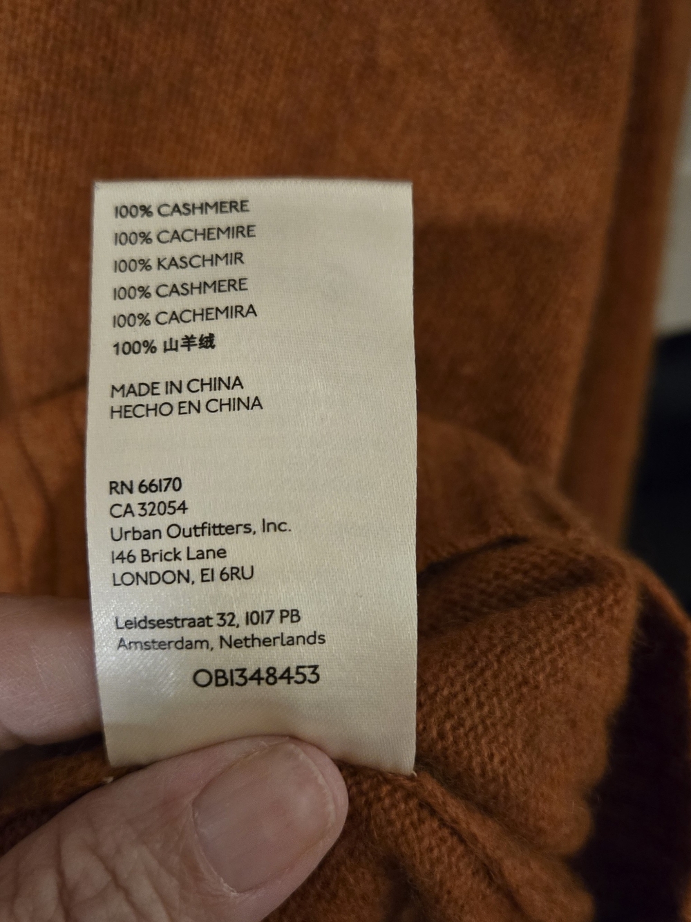 Free People Burnt Orange Mock Neck Cashmere Sweater - Picture 6 of 6